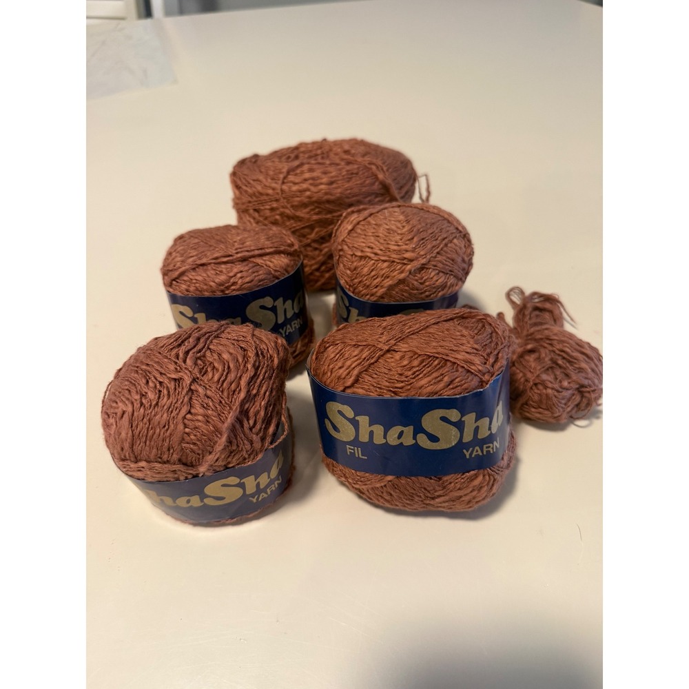 ShaSha Fil Yarn Flamme 100% Cotton Terracotta Rust 5 Skeins Lot 145m 50g